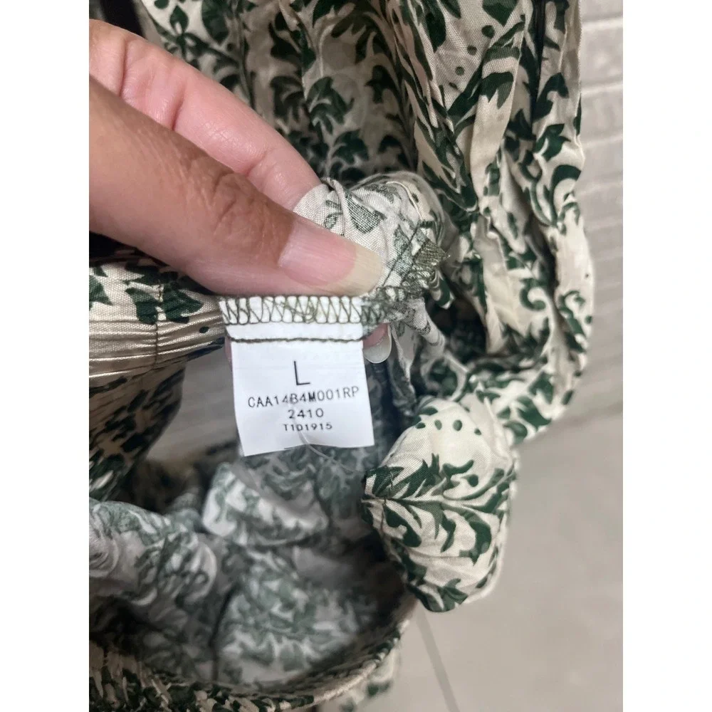 Cupshe Green Damask Print Kimono and Shorts 2 Piece Set NWT Large CAA14B4M001RP